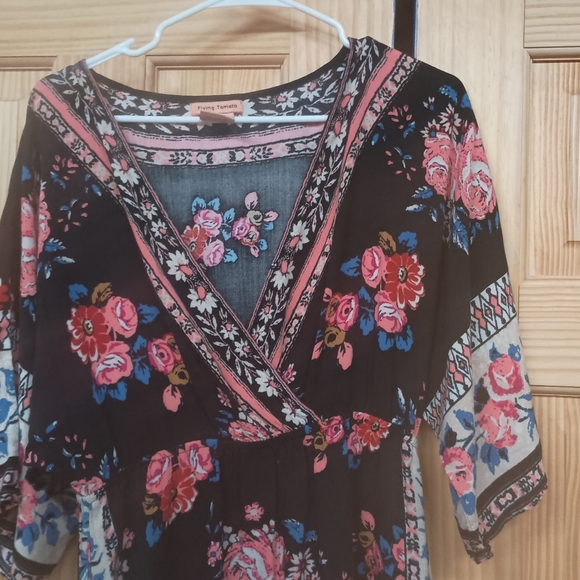 ANTHROPOLOGIE FLYING TOMATO LADIES WOMENS LARGE LG L BOHEMIAN SPRING MAXI DRESS - Picture 3 of 4